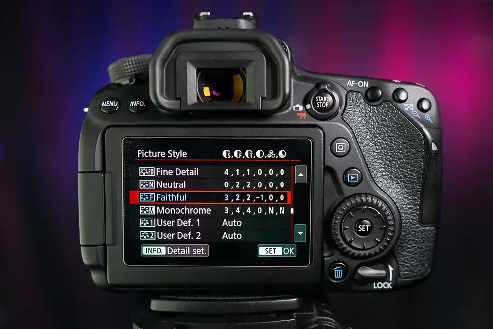 colour profile menu