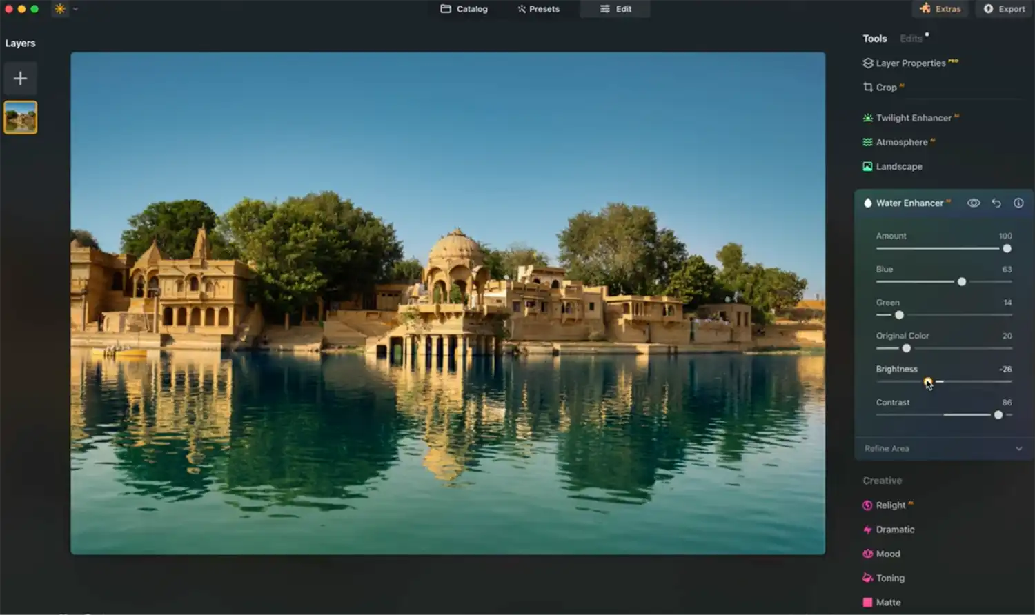 Luminar Neo Water Enhancer AI screenshot