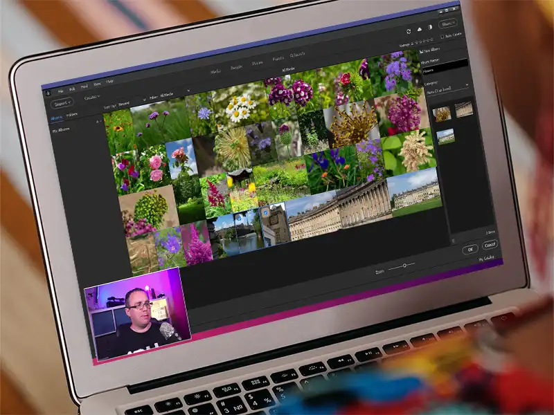 Photoshop Elements Course on Laptop