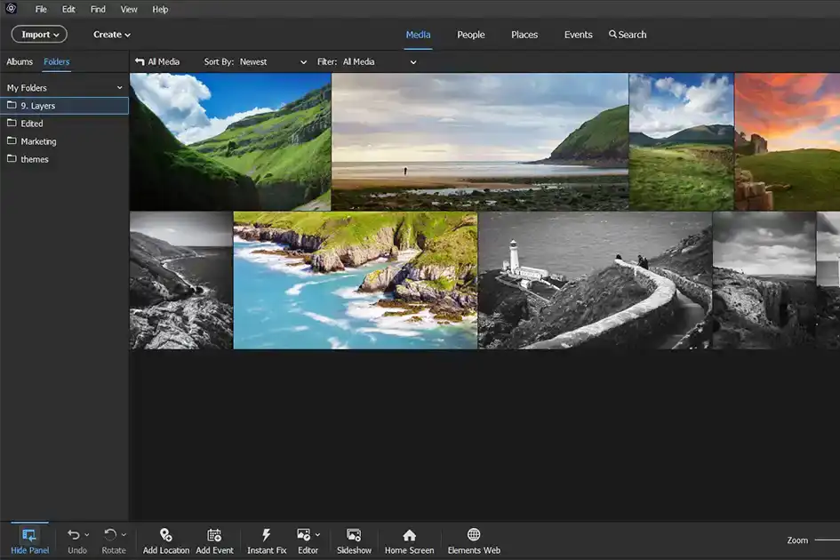 A screenshot of Adobe Photoshop Elements Orangizer